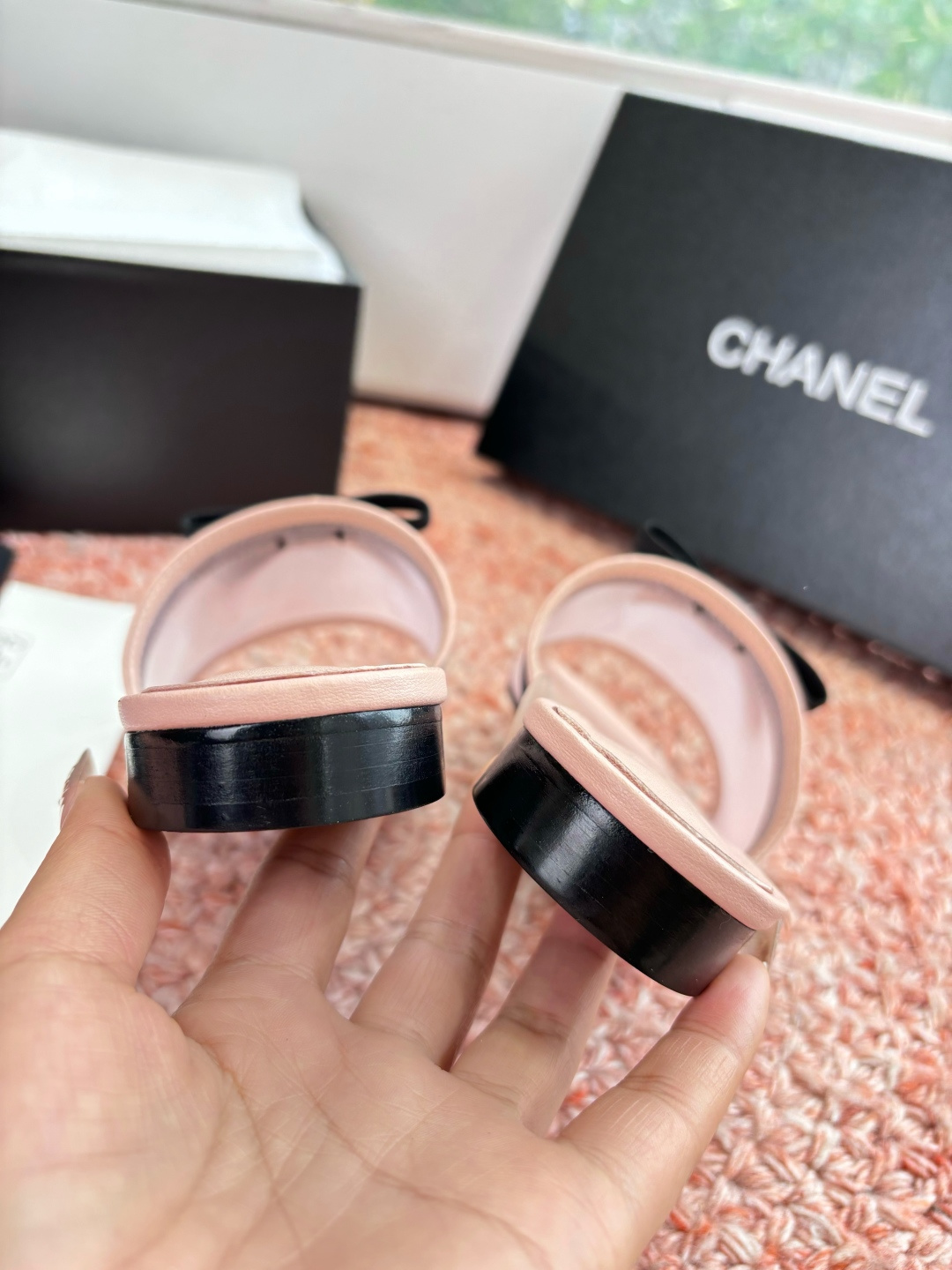 P厂价310🌾G299所见即所得CHANE*｜小香26C新品网纱双C蝴蝶结拖鞋当小香经典符号邂逅26C夏