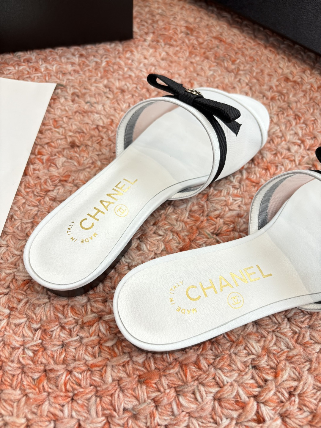 P厂价310🌾G299所见即所得CHANE*｜小香26C新品网纱双C蝴蝶结拖鞋当小香经典符号邂逅26C夏