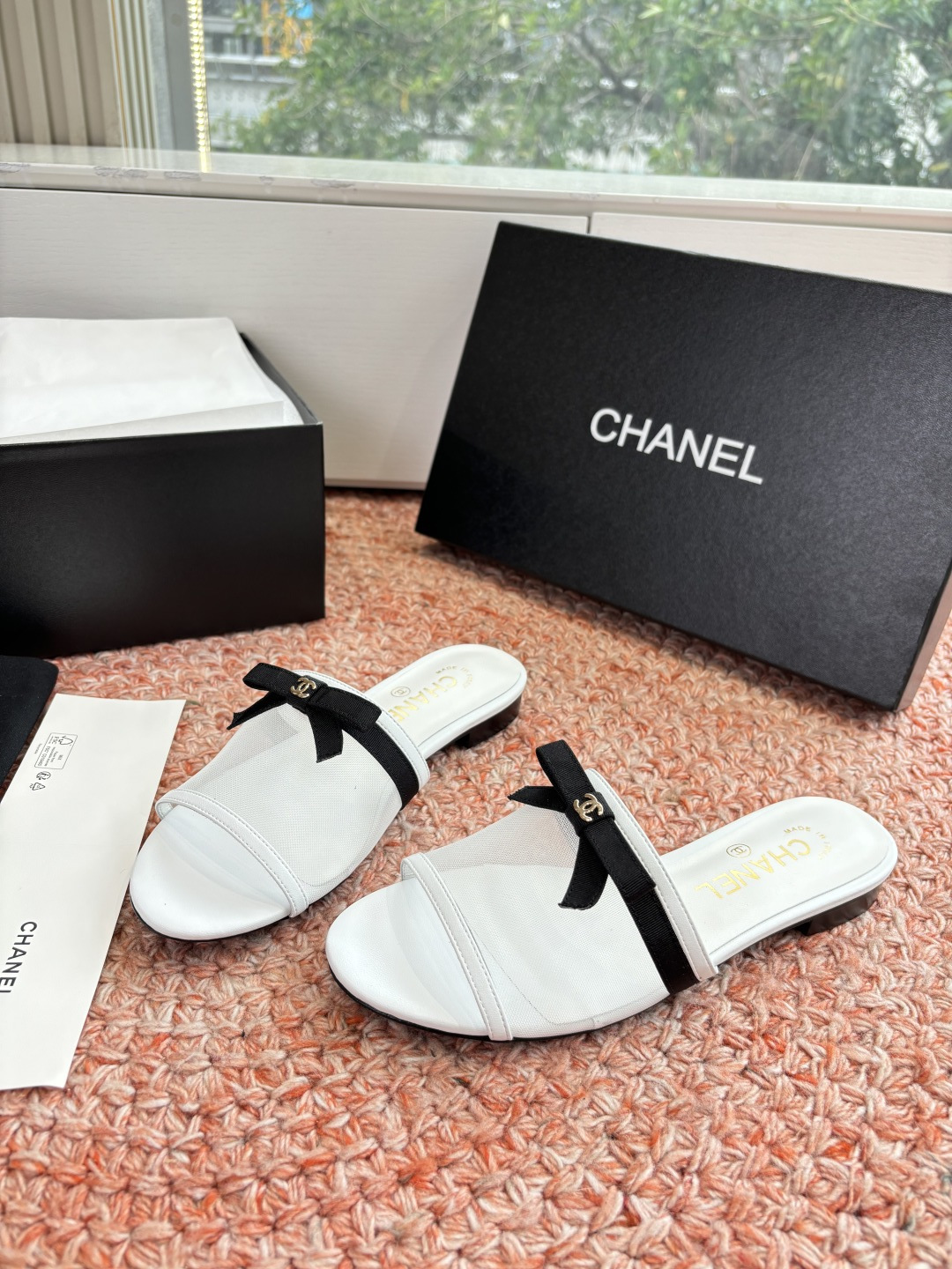 P厂价310🌾G299所见即所得CHANE*｜小香26C新品网纱双C蝴蝶结拖鞋当小香经典符号邂逅26C夏