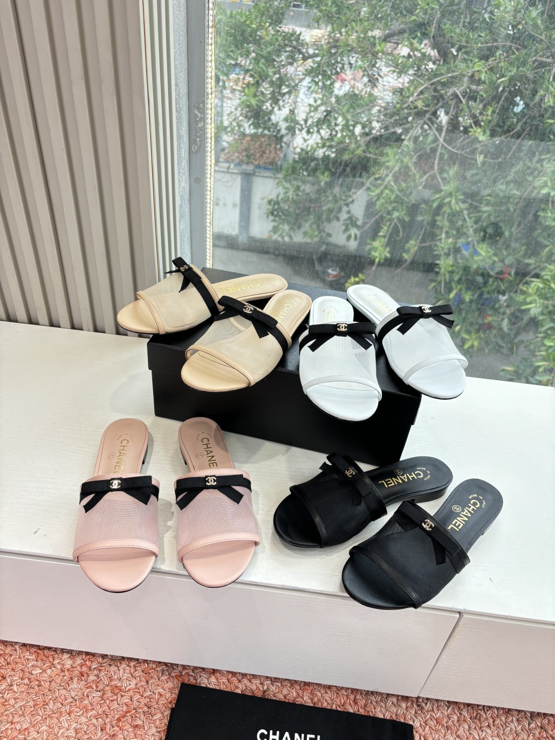 P厂价310🌾G299所见即所得CHANE*｜小香26C新品网纱双C蝴蝶结拖鞋当小香经典符号邂逅26C夏