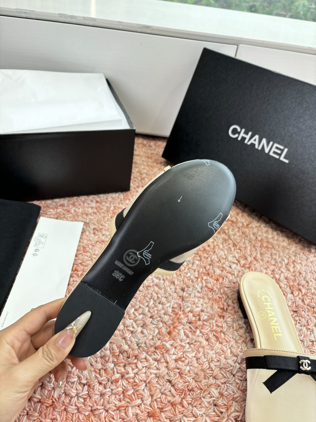 P厂价310🌾G299所见即所得CHANE*｜小香26C新品网纱双C蝴蝶结拖鞋当小香经典符号邂逅26C夏