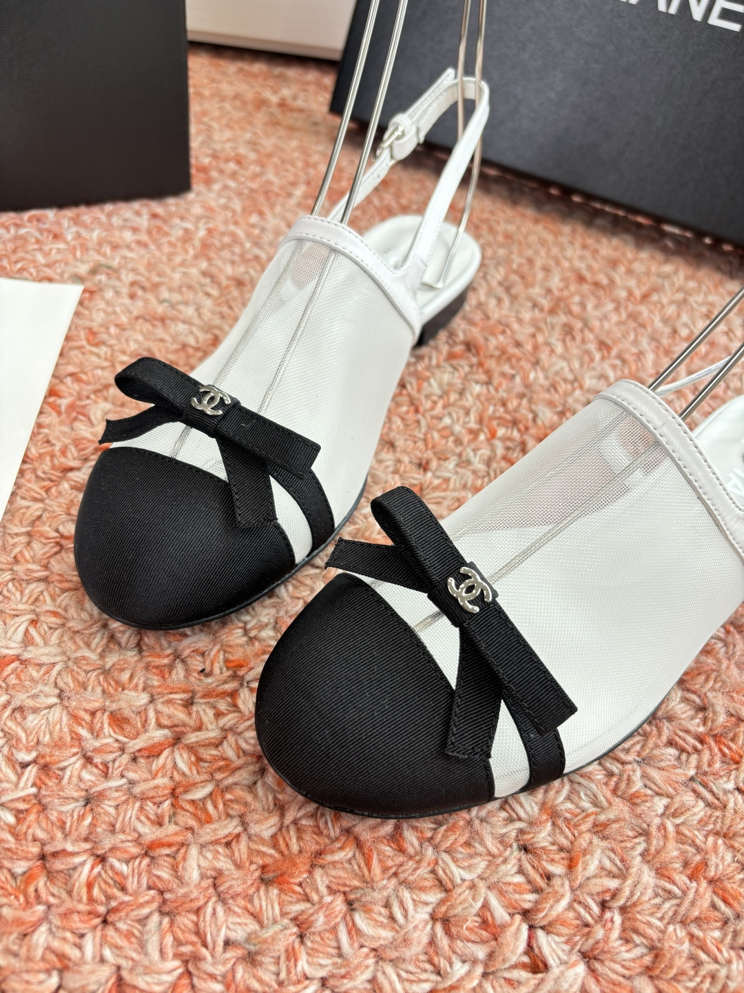 P厂价320🌾G299所见即所得CHANE*｜小香26C新品网纱双C蝴蝶结拖鞋凉鞋当小香经典符号邂逅26