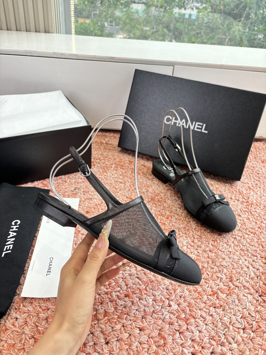 P厂价320🌾G299所见即所得CHANE*｜小香26C新品网纱双C蝴蝶结拖鞋凉鞋当小香经典符号邂逅26