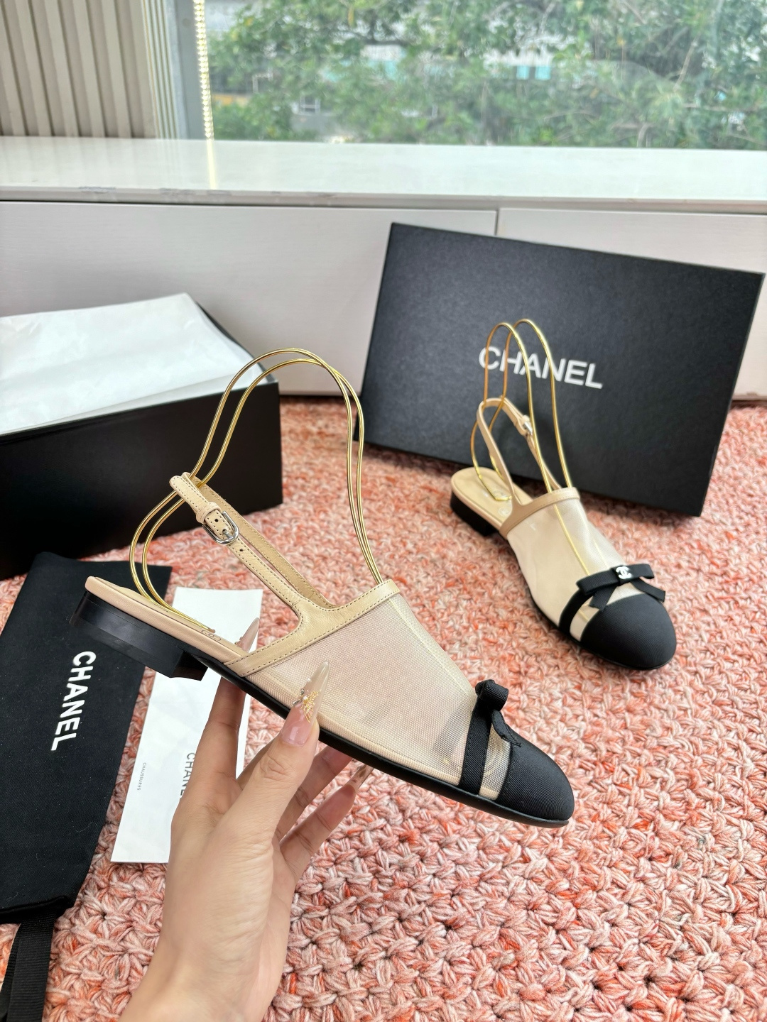 P厂价320🌾G299所见即所得CHANE*｜小香26C新品网纱双C蝴蝶结拖鞋凉鞋当小香经典符号邂逅26