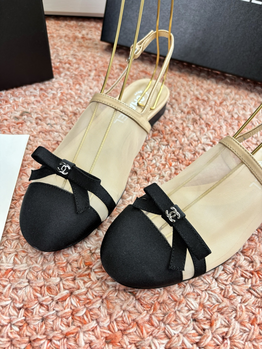 P厂价320🌾G299所见即所得CHANE*｜小香26C新品网纱双C蝴蝶结拖鞋凉鞋当小香经典符号邂逅26