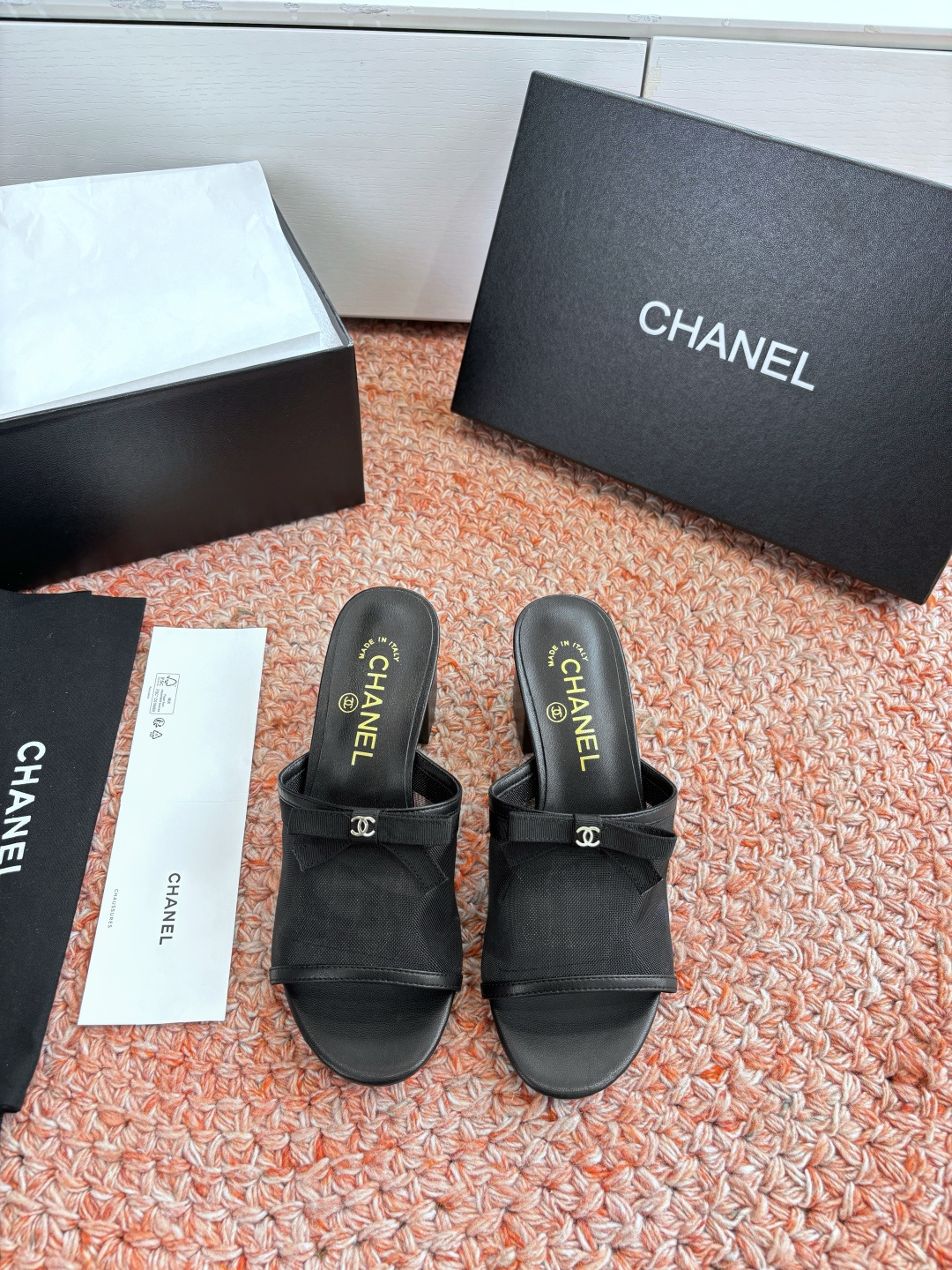 P厂价310🌾G299所见即所得CHANE*｜小香26C新品网纱双C蝴蝶结拖鞋当小香经典符号邂逅26C夏