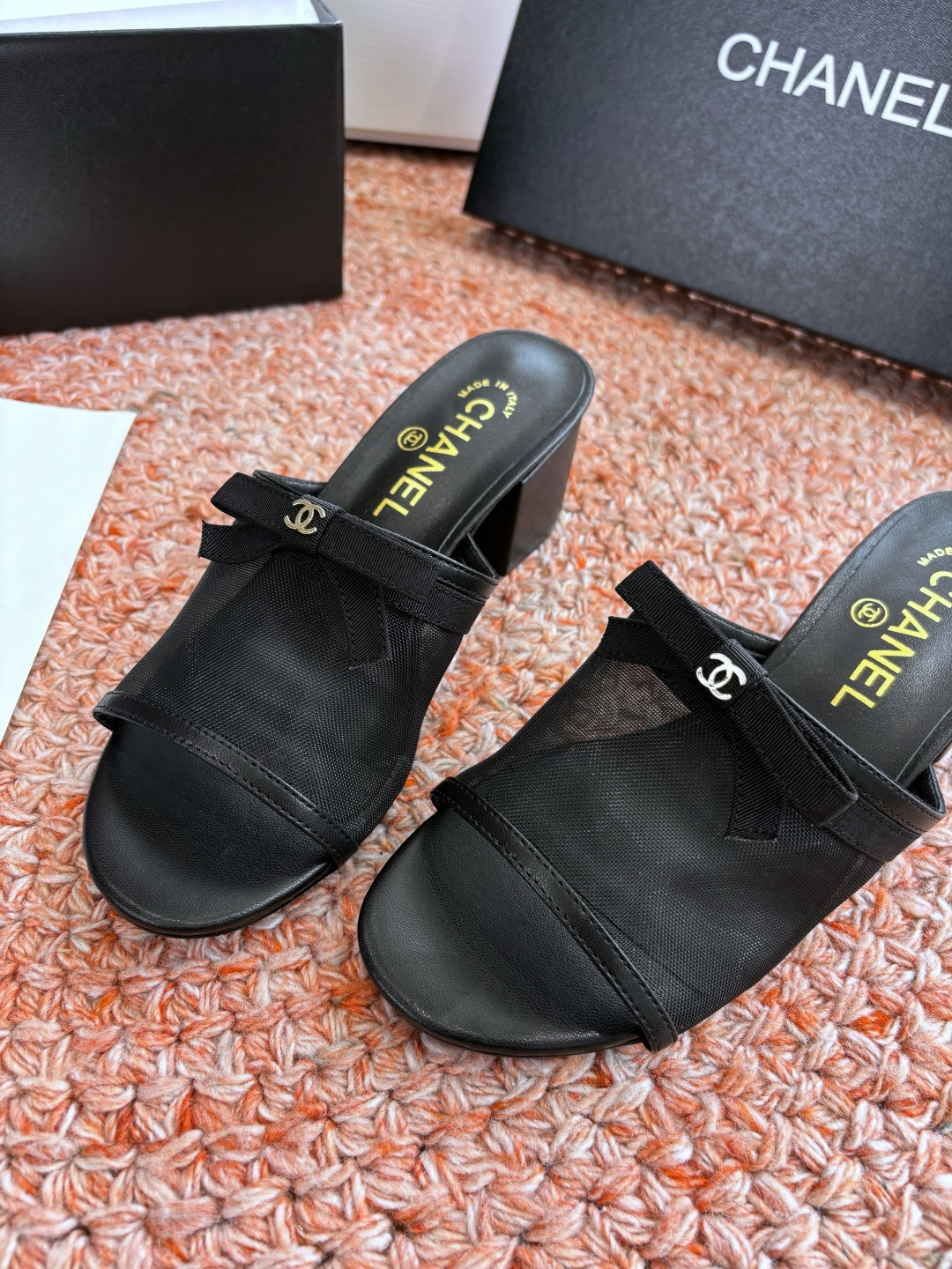 P厂价310🌾G299所见即所得CHANE*｜小香26C新品网纱双C蝴蝶结拖鞋当小香经典符号邂逅26C夏