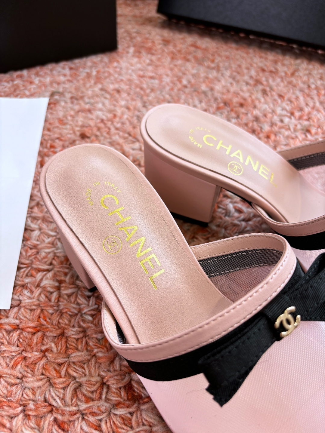 P厂价310🌾G299所见即所得CHANE*｜小香26C新品网纱双C蝴蝶结拖鞋当小香经典符号邂逅26C夏