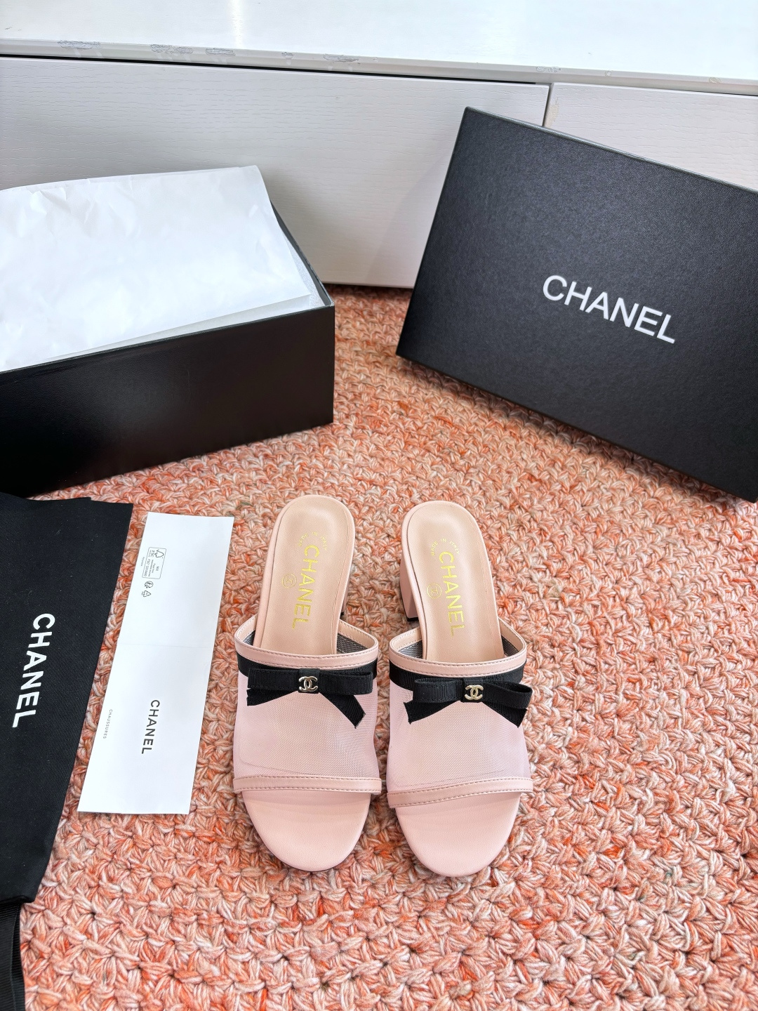 P厂价310🌾G299所见即所得CHANE*｜小香26C新品网纱双C蝴蝶结拖鞋当小香经典符号邂逅26C夏