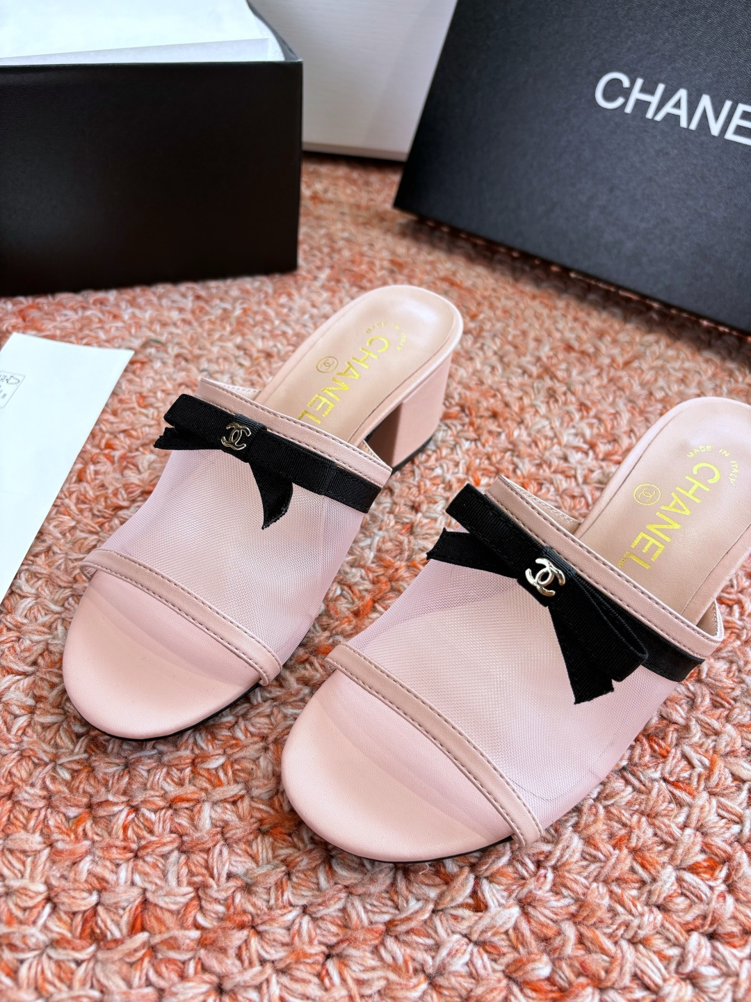P厂价310🌾G299所见即所得CHANE*｜小香26C新品网纱双C蝴蝶结拖鞋当小香经典符号邂逅26C夏