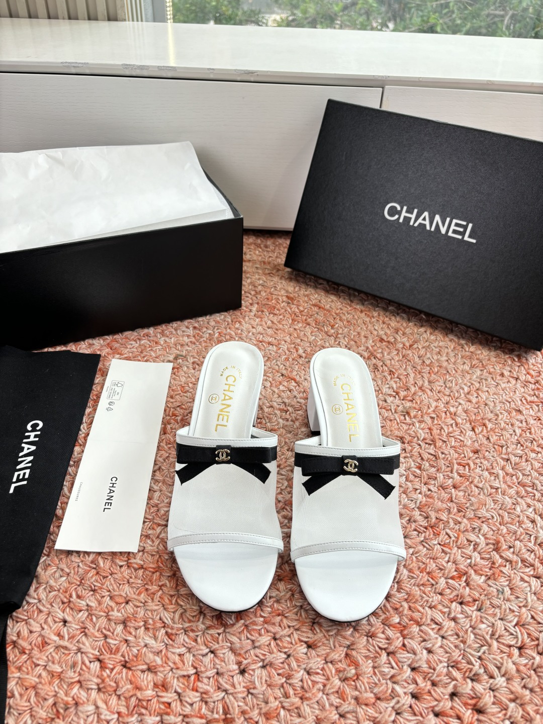 P厂价310🌾G299所见即所得CHANE*｜小香26C新品网纱双C蝴蝶结拖鞋当小香经典符号邂逅26C夏