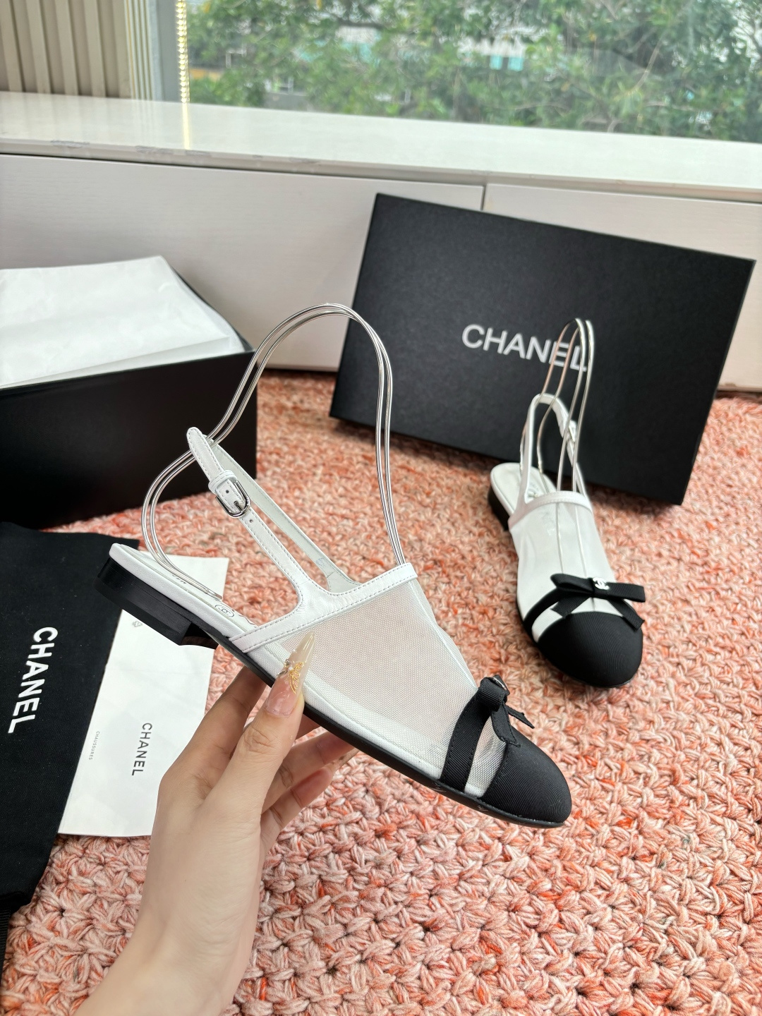 P厂价320🌾G299所见即所得CHANE*｜小香26C新品网纱双C蝴蝶结拖鞋凉鞋当小香经典符号邂逅26