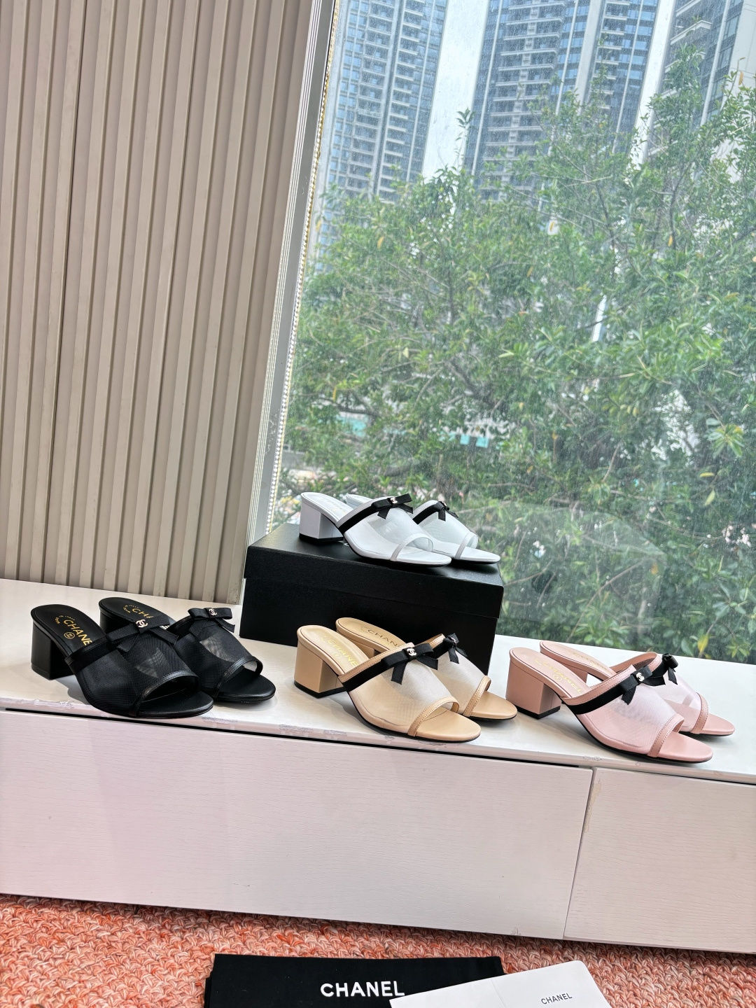 P厂价310🌾G299所见即所得CHANE*｜小香26C新品网纱双C蝴蝶结拖鞋当小香经典符号邂逅26C夏