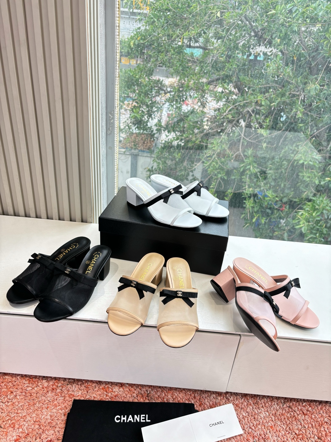 P厂价310🌾G299所见即所得CHANE*｜小香26C新品网纱双C蝴蝶结拖鞋当小香经典符号邂逅26C夏