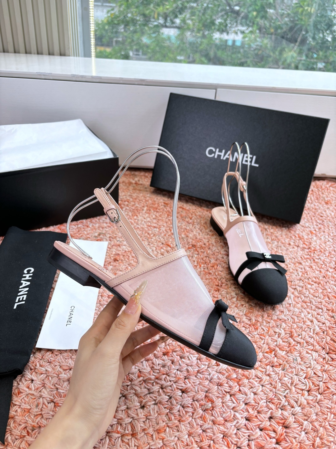 P厂价320🌾G299所见即所得CHANE*｜小香26C新品网纱双C蝴蝶结拖鞋凉鞋当小香经典符号邂逅26