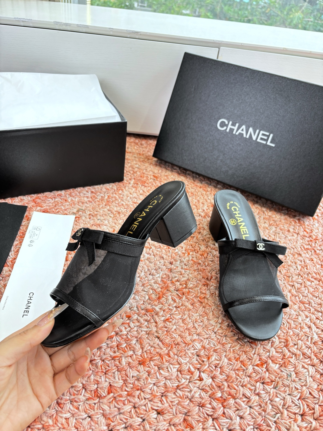 P厂价310🌾G299所见即所得CHANE*｜小香26C新品网纱双C蝴蝶结拖鞋当小香经典符号邂逅26C夏