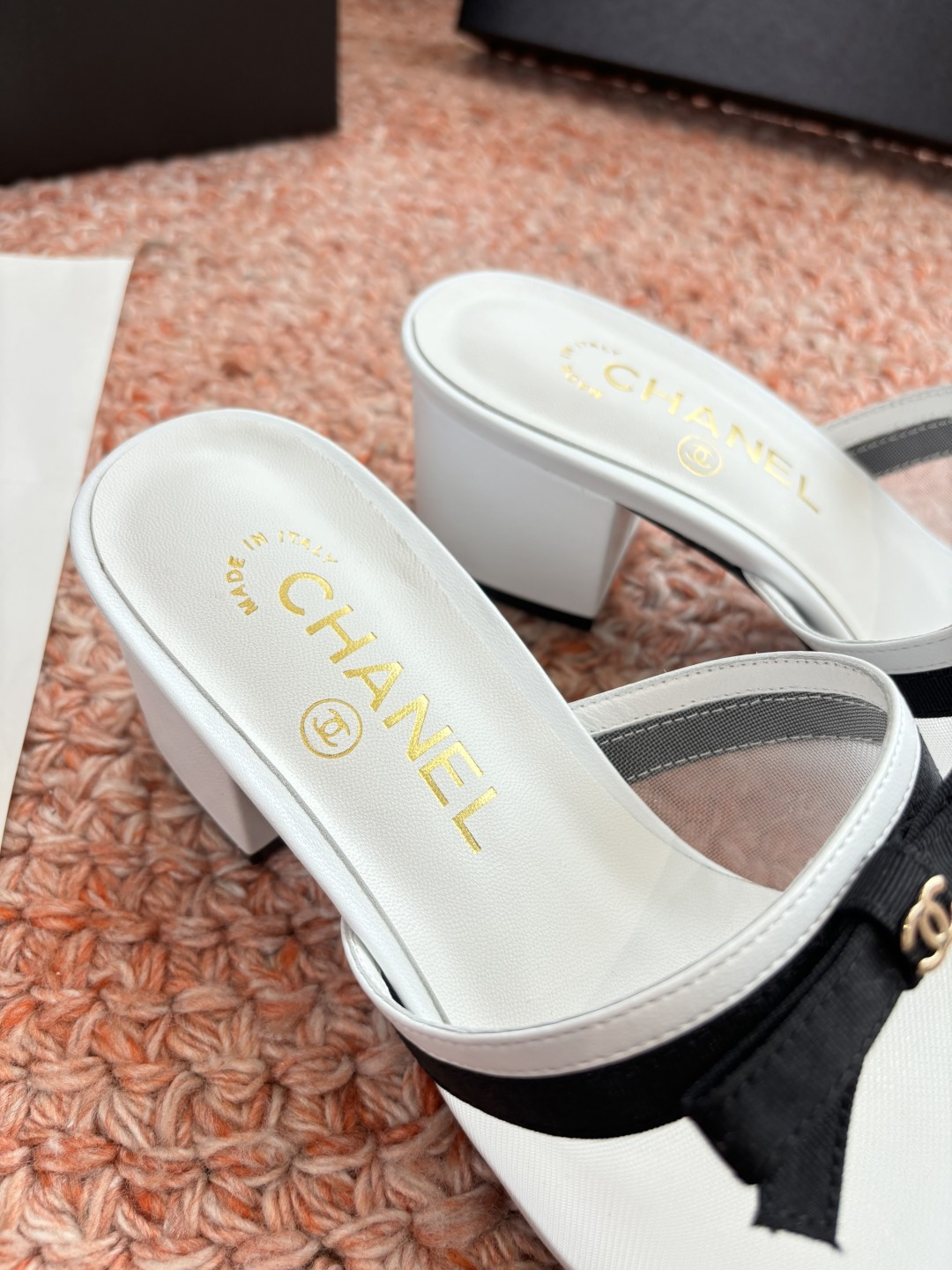 P厂价310🌾G299所见即所得CHANE*｜小香26C新品网纱双C蝴蝶结拖鞋当小香经典符号邂逅26C夏