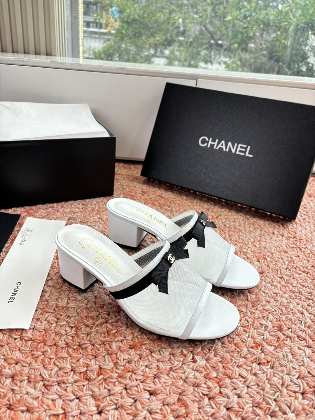 P厂价310🌾G299所见即所得CHANE*｜小香26C新品网纱双C蝴蝶结拖鞋当小香经典符号邂逅26C夏