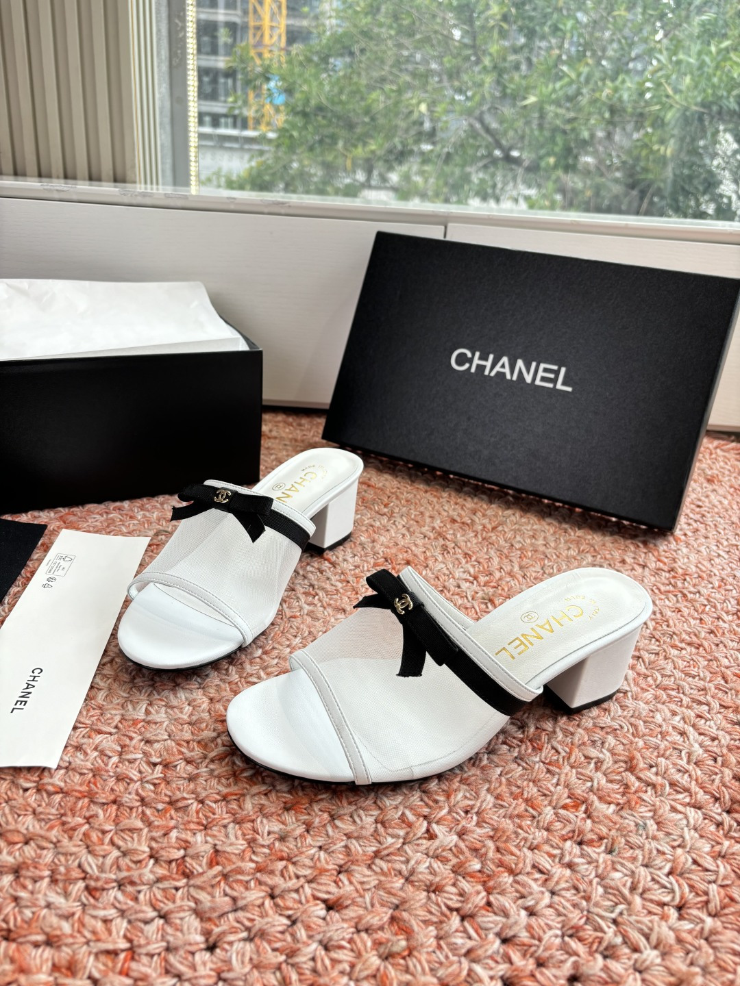 P厂价310🌾G299所见即所得CHANE*｜小香26C新品网纱双C蝴蝶结拖鞋当小香经典符号邂逅26C夏