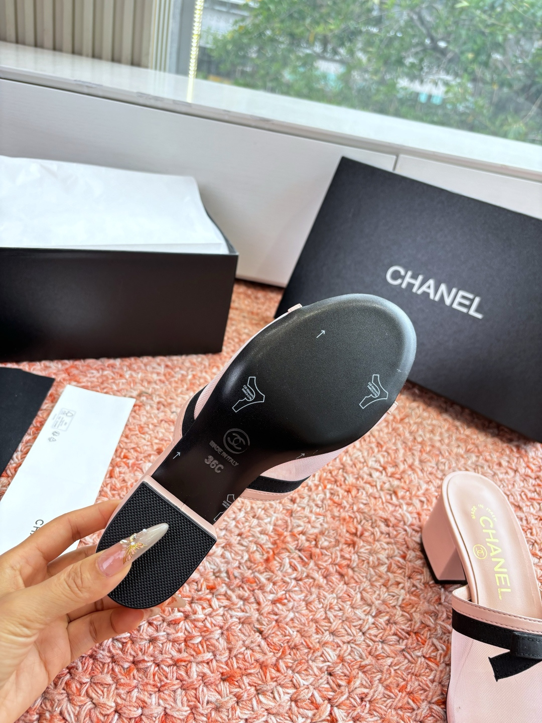 P厂价310🌾G299所见即所得CHANE*｜小香26C新品网纱双C蝴蝶结拖鞋当小香经典符号邂逅26C夏
