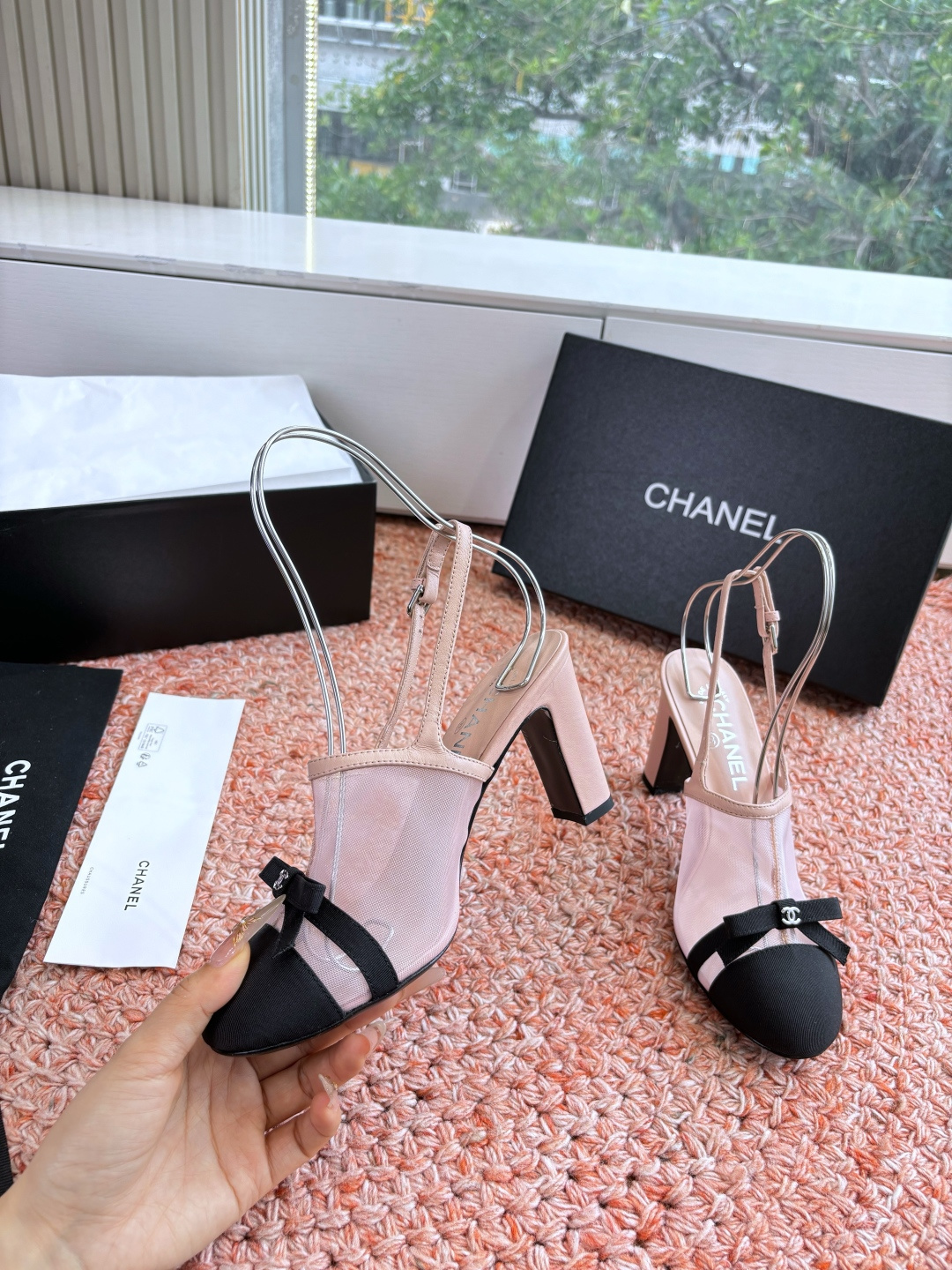P厂价330🌾G299所见即所得CHANE*｜小香26C新品网纱双C蝴蝶结拖鞋凉鞋当小香经典符号邂逅26