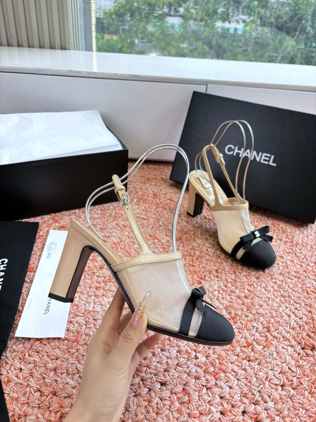 P厂价330🌾G299所见即所得CHANE*｜小香26C新品网纱双C蝴蝶结拖鞋凉鞋当小香经典符号邂逅26