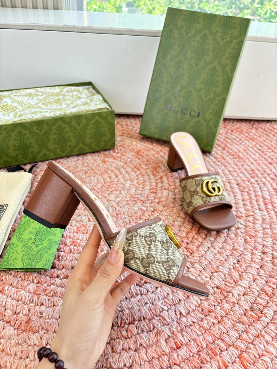 🌾G678所见即所得代购级别顶级版本 GUCCI古驰女士厚底拖鞋包头穆勒鞋拖鞋火爆全网100周年秀场大爆