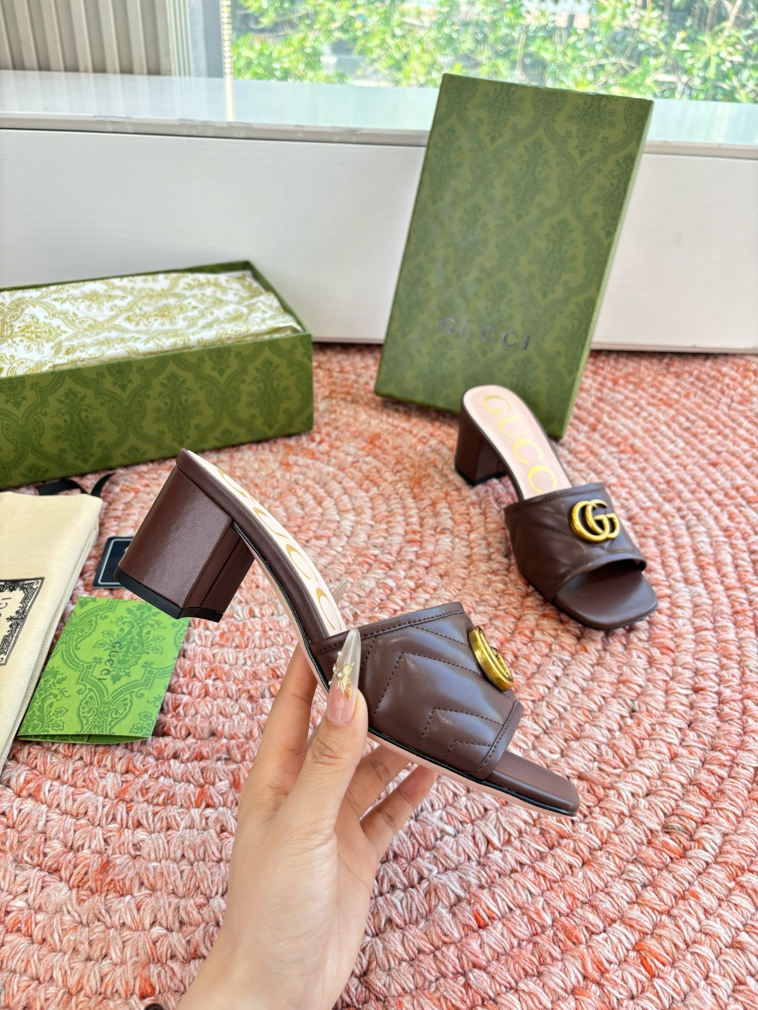 🌾G678所见即所得代购级别顶级版本 GUCCI古驰女士厚底拖鞋包头穆勒鞋拖鞋火爆全网100周年秀场大爆