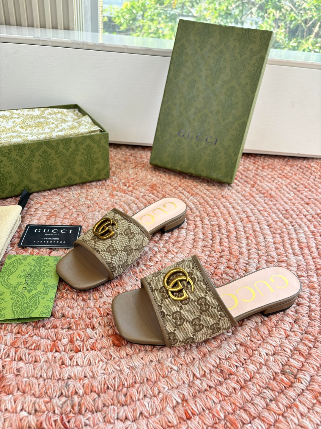🌾G678所见即所得代购级别顶级版本 GUCCI古驰女士厚底拖鞋包头穆勒鞋拖鞋火爆全网100周年秀场大爆
