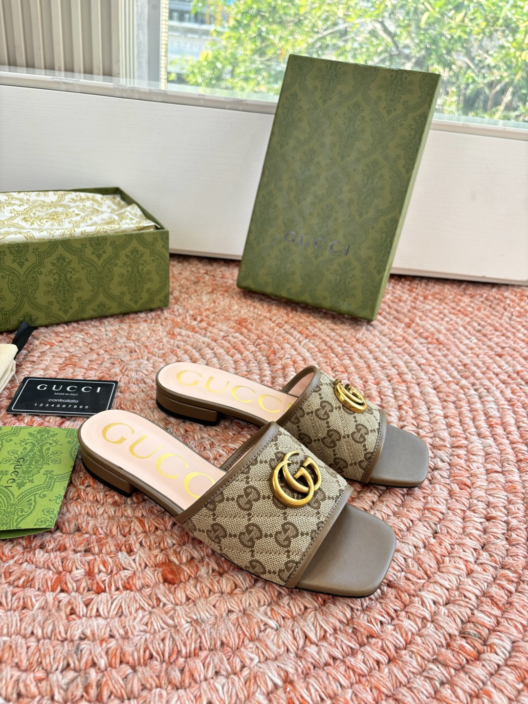 🌾G678所见即所得代购级别顶级版本 GUCCI古驰女士厚底拖鞋包头穆勒鞋拖鞋火爆全网100周年秀场大爆