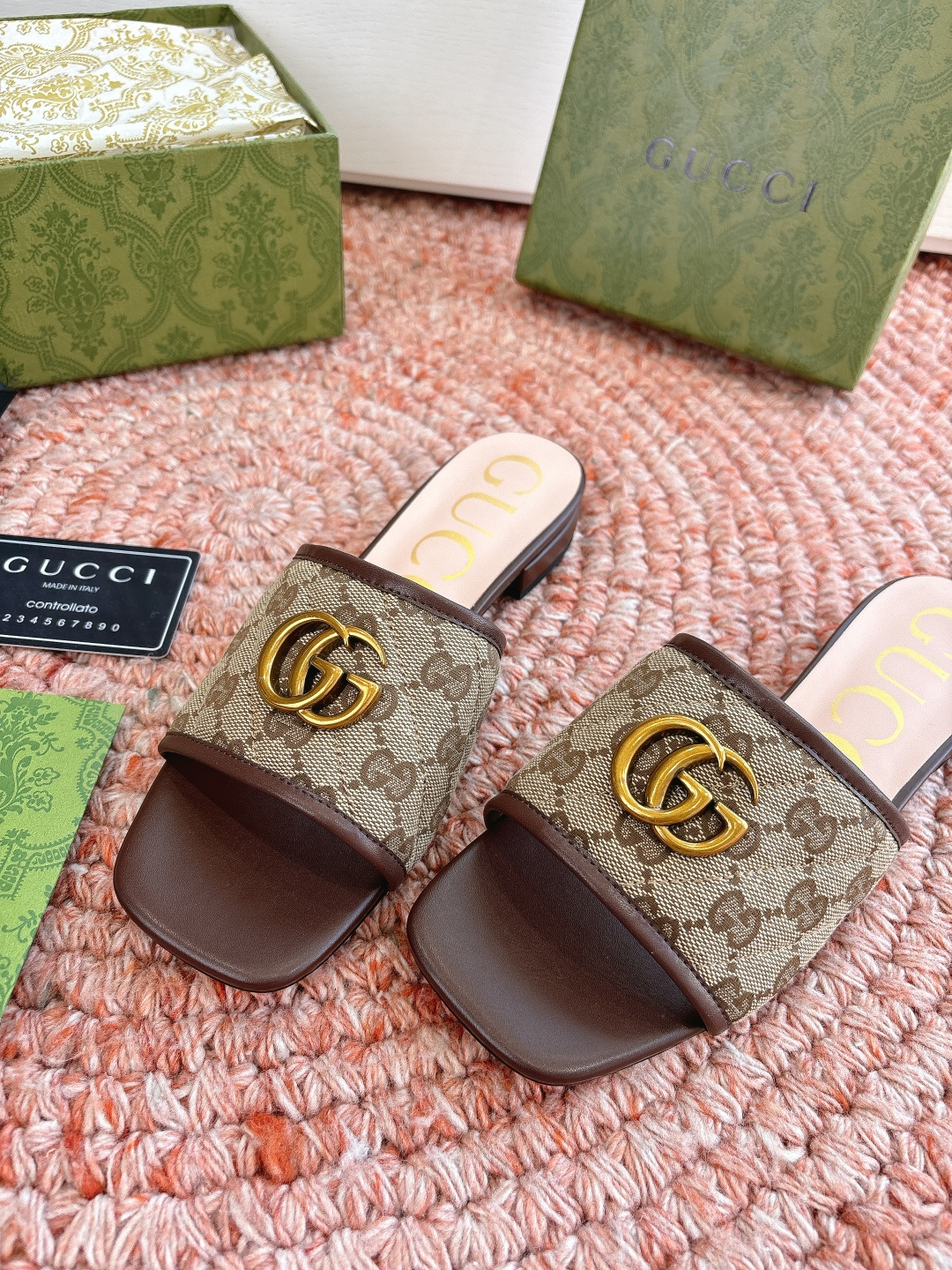 🌾G678所见即所得代购级别顶级版本 GUCCI古驰女士厚底拖鞋包头穆勒鞋拖鞋火爆全网100周年秀场大爆