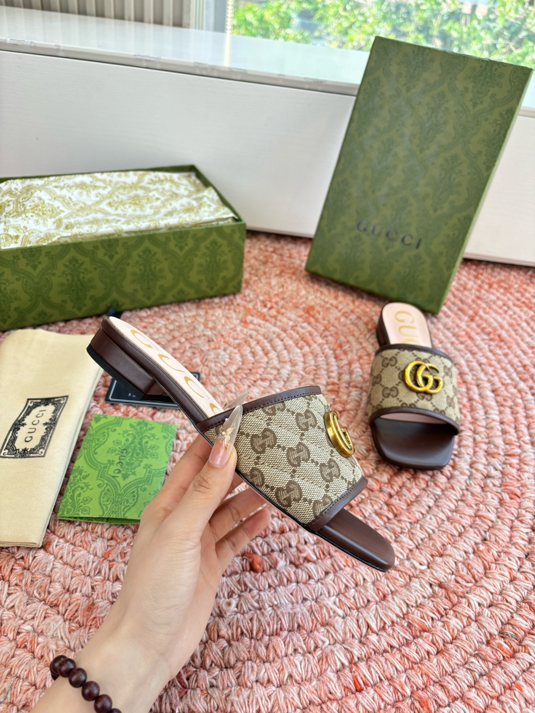 🌾G678所见即所得代购级别顶级版本 GUCCI古驰女士厚底拖鞋包头穆勒鞋拖鞋火爆全网100周年秀场大爆