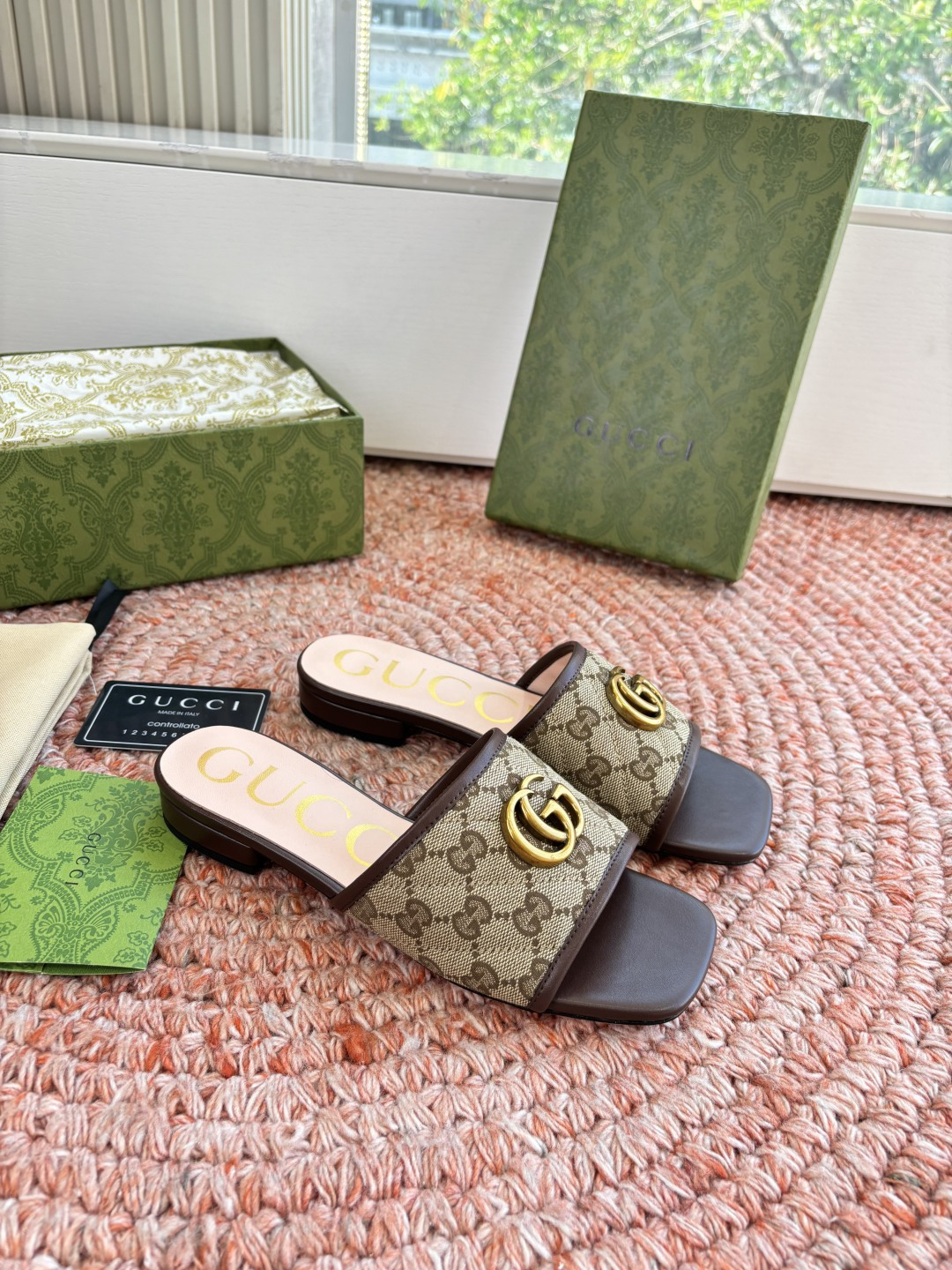 🌾G678所见即所得代购级别顶级版本 GUCCI古驰女士厚底拖鞋包头穆勒鞋拖鞋火爆全网100周年秀场大爆