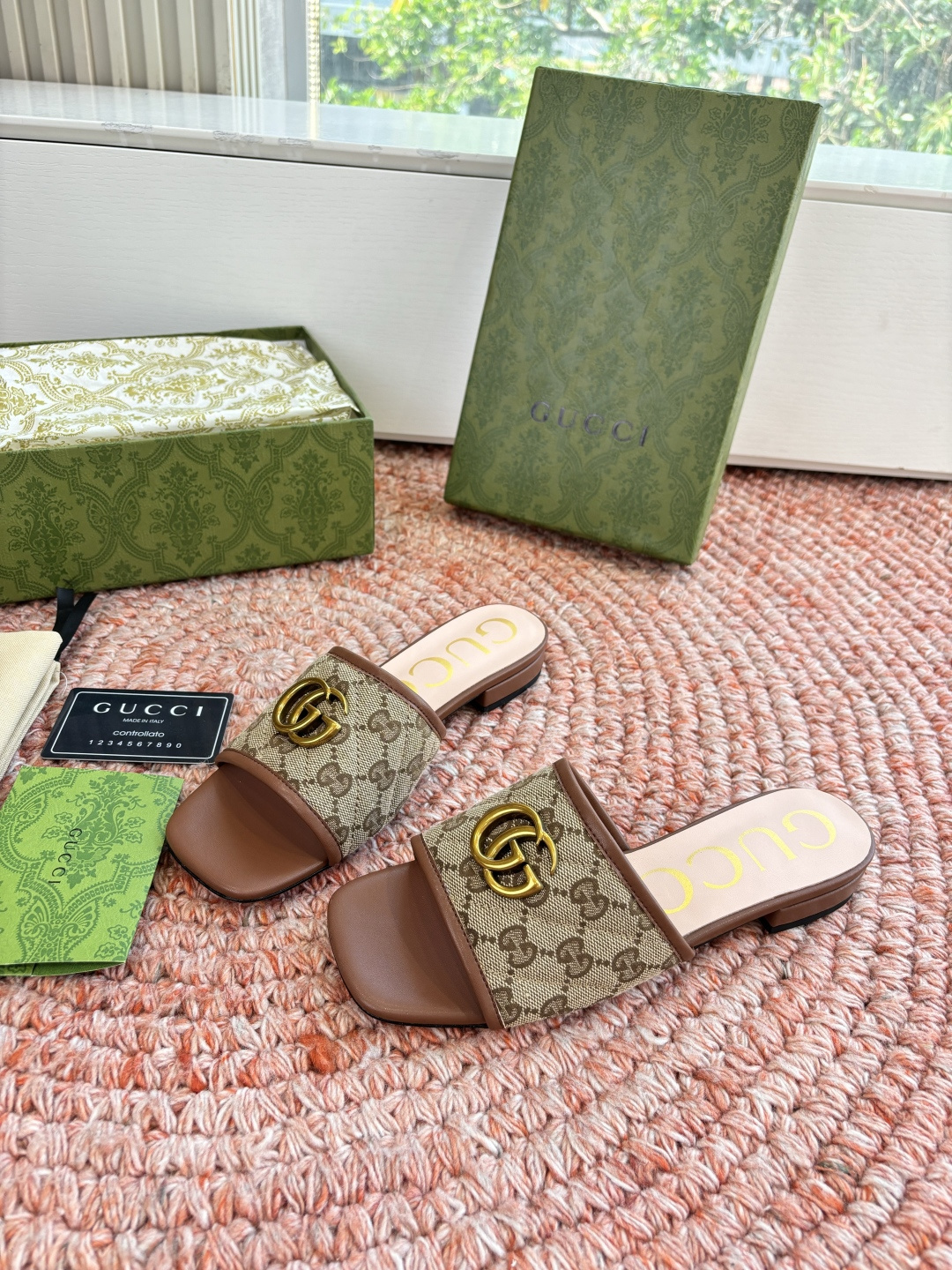 🌾G678所见即所得代购级别顶级版本 GUCCI古驰女士厚底拖鞋包头穆勒鞋拖鞋火爆全网100周年秀场大爆