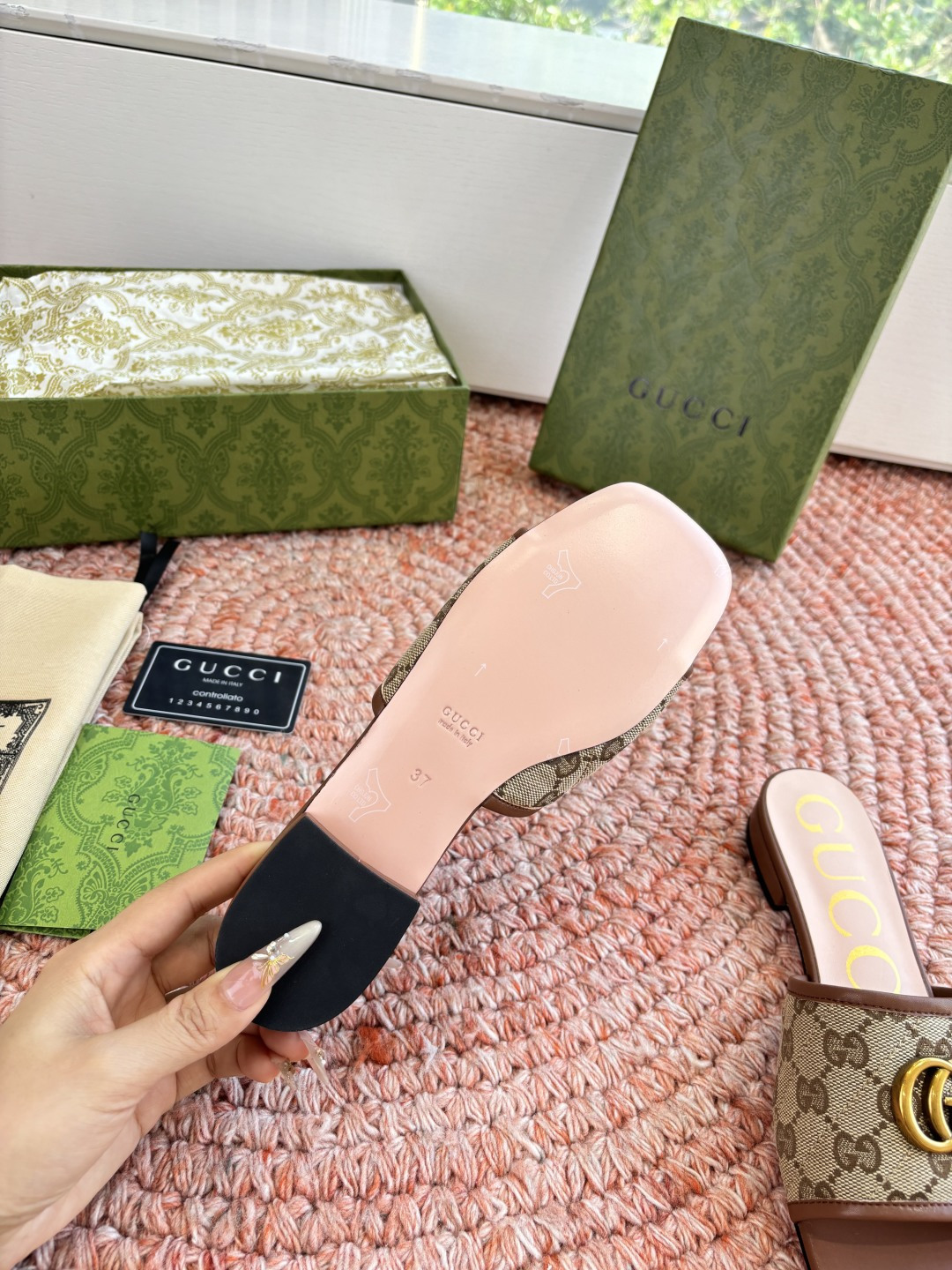 🌾G678所见即所得代购级别顶级版本 GUCCI古驰女士厚底拖鞋包头穆勒鞋拖鞋火爆全网100周年秀场大爆