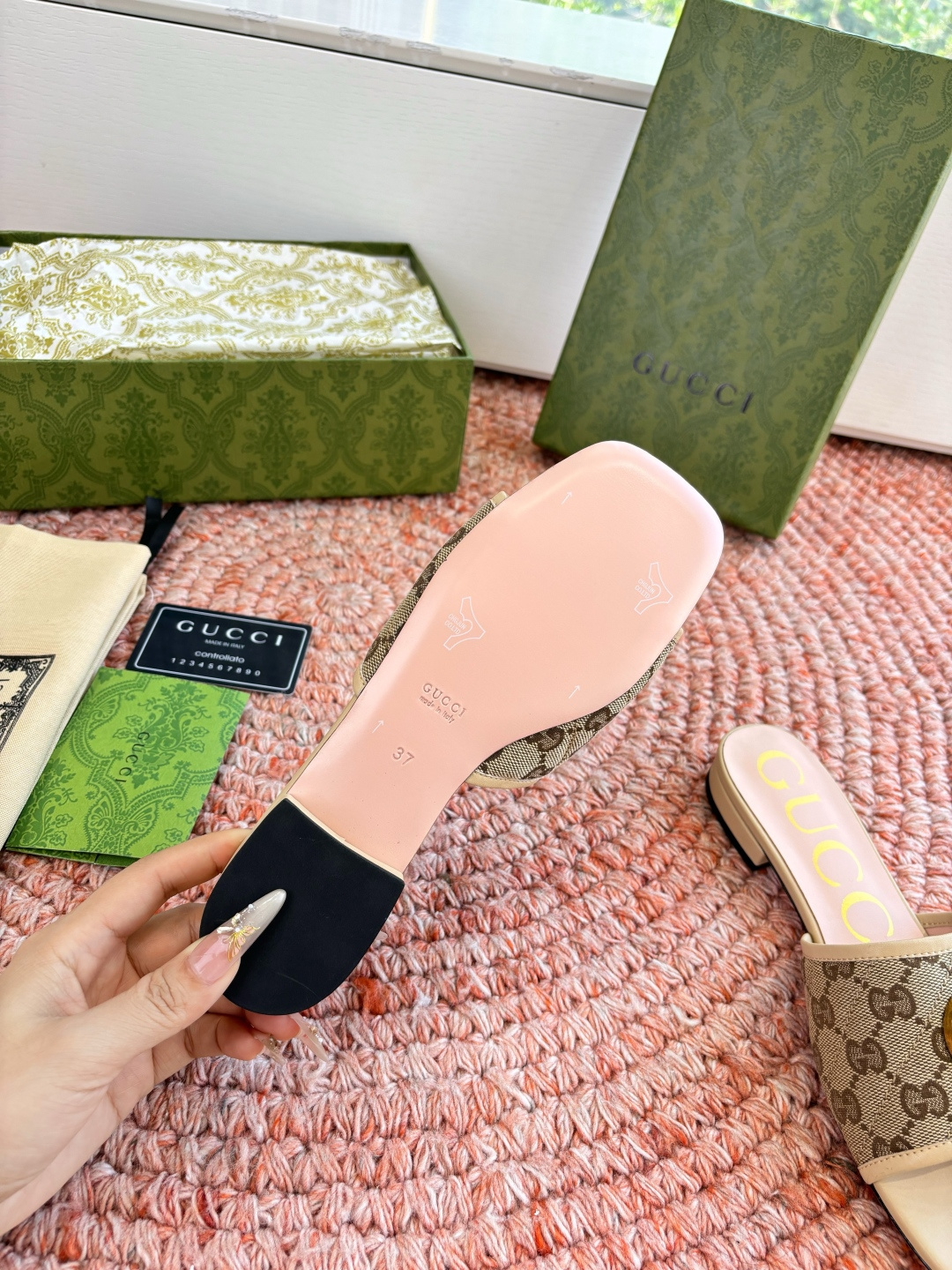 🌾G678所见即所得代购级别顶级版本 GUCCI古驰女士厚底拖鞋包头穆勒鞋拖鞋火爆全网100周年秀场大爆