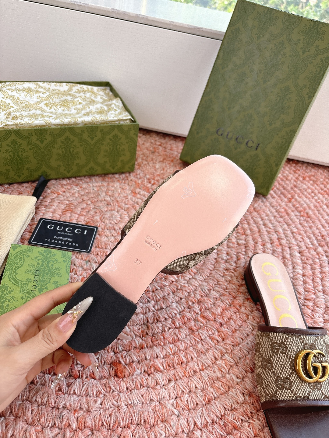 🌾G678所见即所得代购级别顶级版本 GUCCI古驰女士厚底拖鞋包头穆勒鞋拖鞋火爆全网100周年秀场大爆