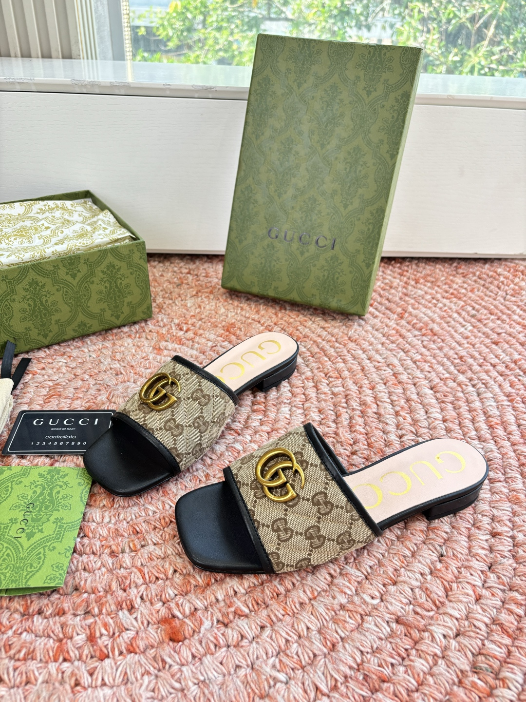 🌾G678所见即所得代购级别顶级版本 GUCCI古驰女士厚底拖鞋包头穆勒鞋拖鞋火爆全网100周年秀场大爆