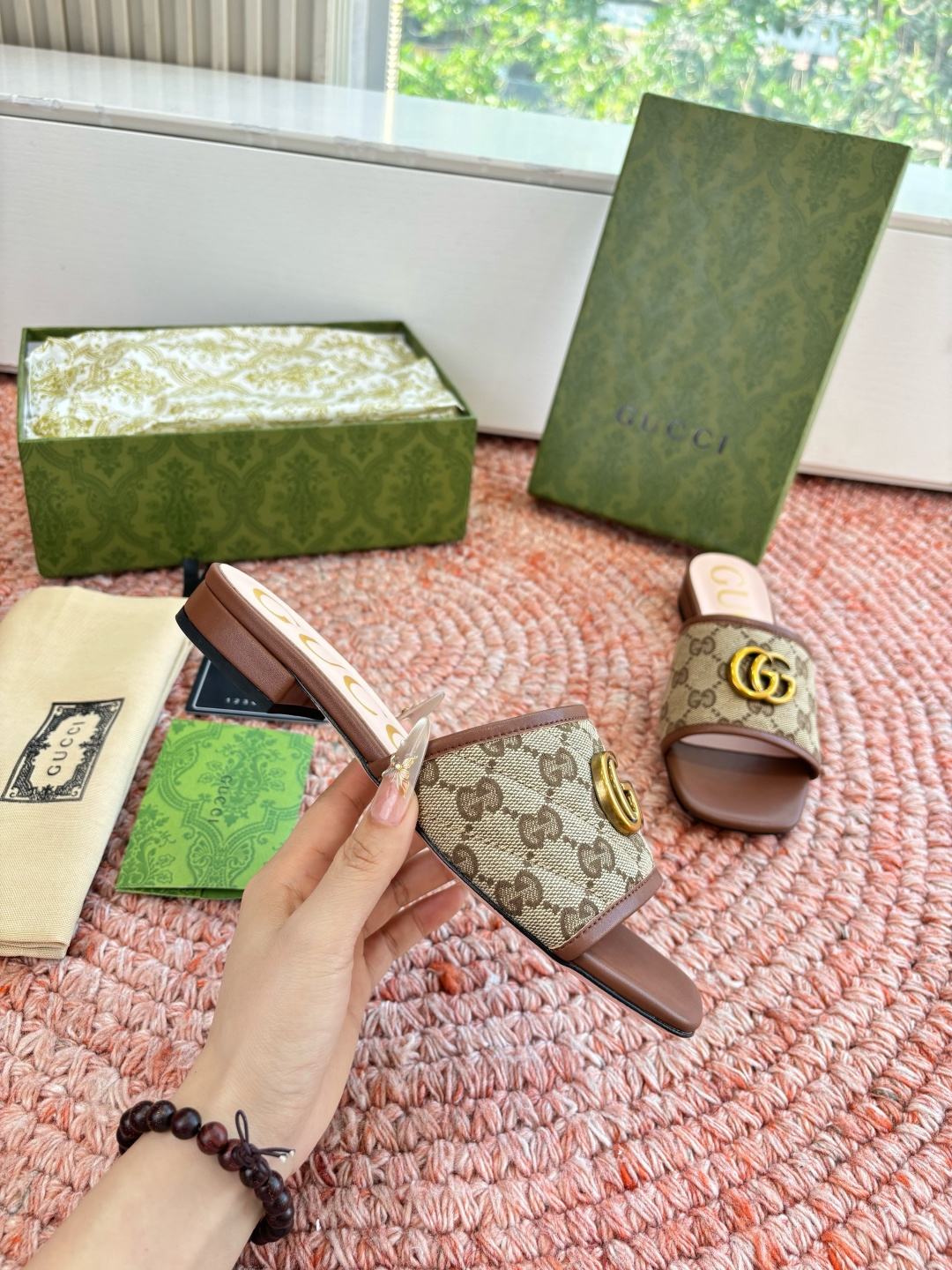 🌾G678所见即所得代购级别顶级版本 GUCCI古驰女士厚底拖鞋包头穆勒鞋拖鞋火爆全网100周年秀场大爆