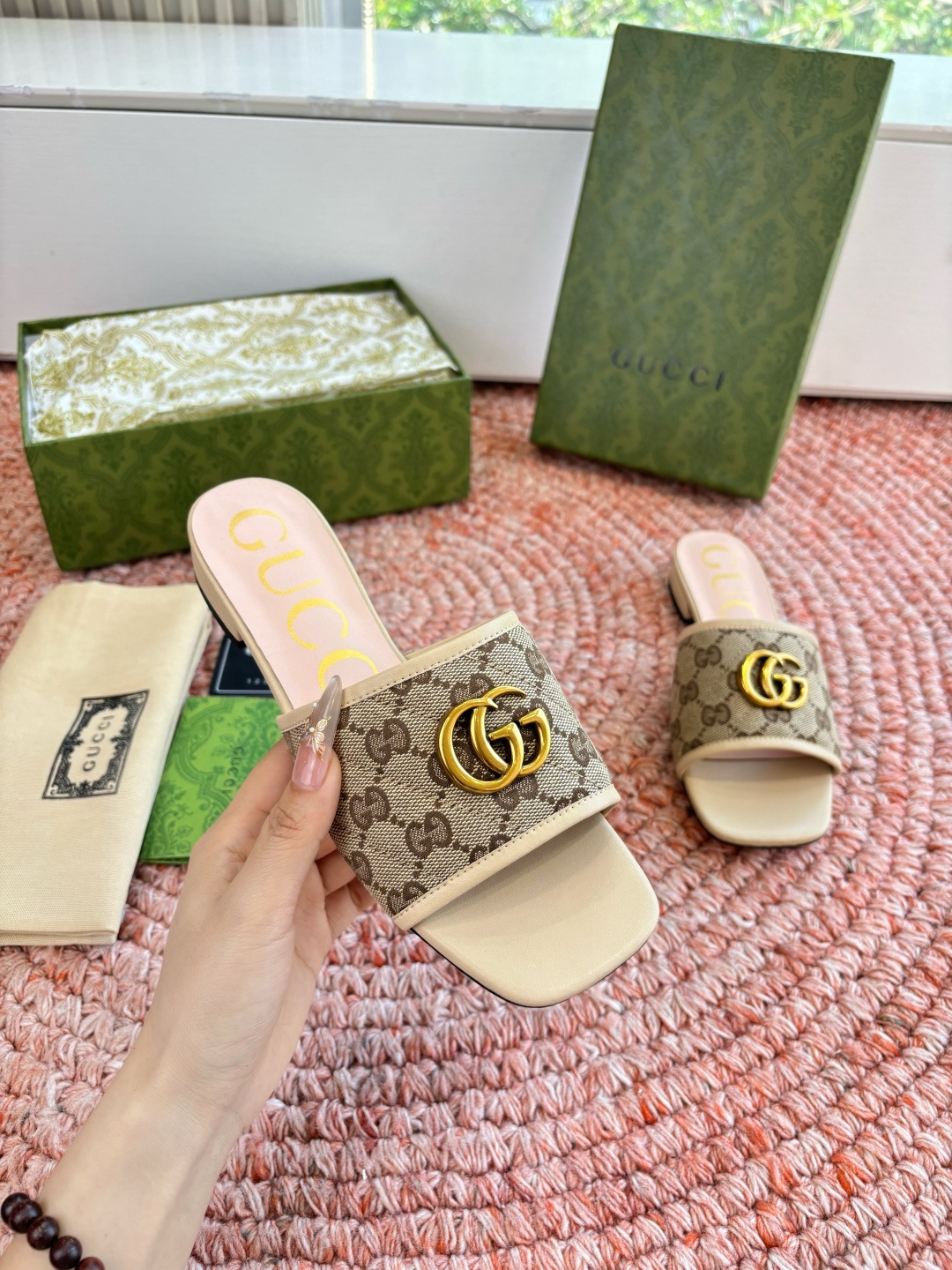 🌾G678所见即所得代购级别顶级版本 GUCCI古驰女士厚底拖鞋包头穆勒鞋拖鞋火爆全网100周年秀场大爆