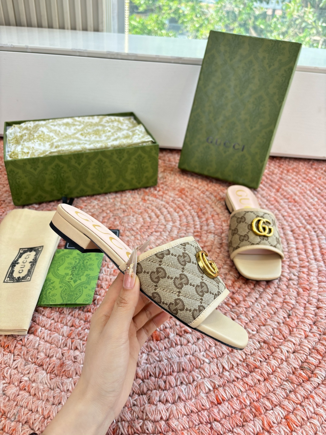 🌾G678所见即所得代购级别顶级版本 GUCCI古驰女士厚底拖鞋包头穆勒鞋拖鞋火爆全网100周年秀场大爆
