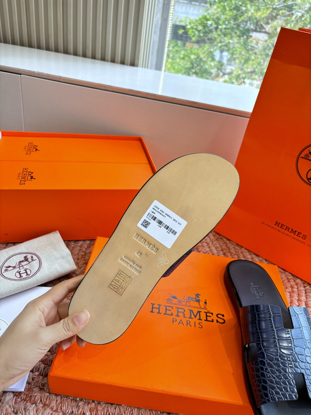 🌾G052所见即所得顶版2026春夏新款HERMES爱马仕专柜新款最近火到不行的情侣款H二舅鞋猪鼻子凉鞋