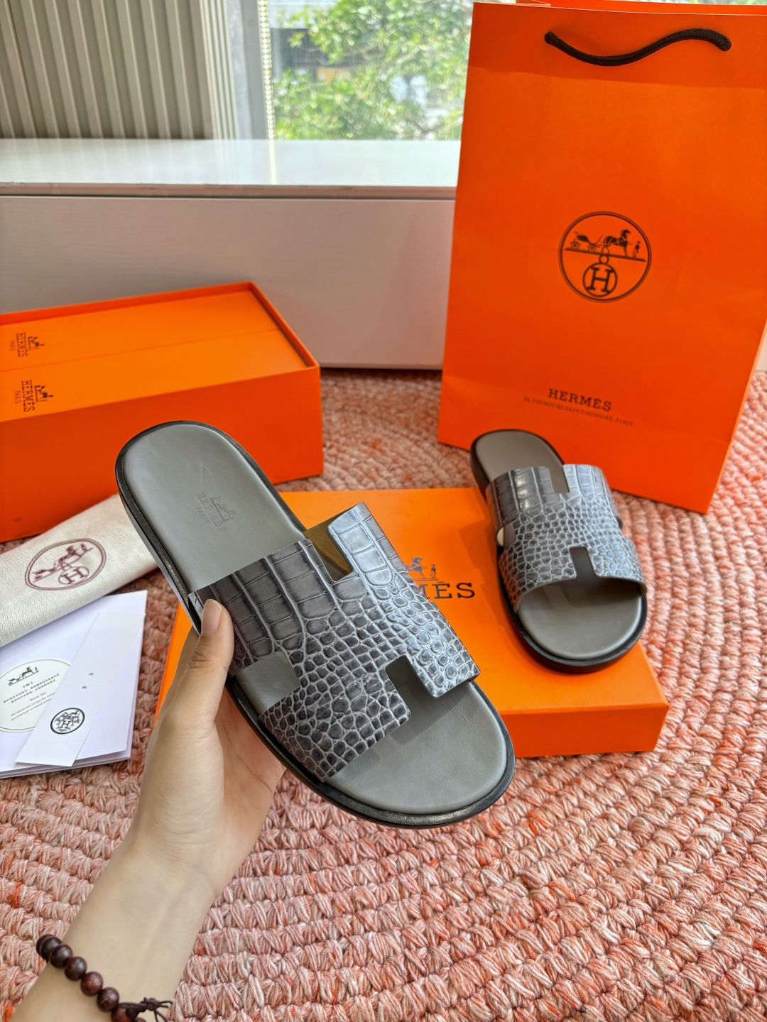 🌾G052所见即所得顶版2026春夏新款HERMES爱马仕专柜新款最近火到不行的情侣款H二舅鞋猪鼻子凉鞋