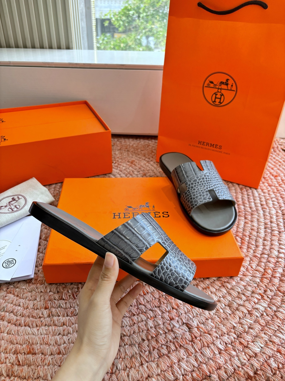 🌾G052所见即所得顶版2026春夏新款HERMES爱马仕专柜新款最近火到不行的情侣款H二舅鞋猪鼻子凉鞋