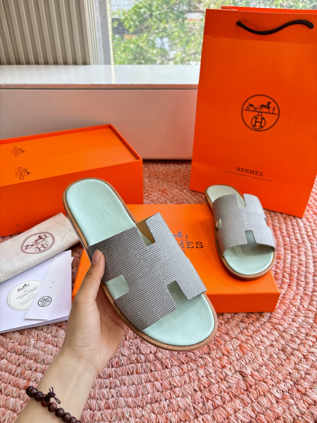 🌾G052所见即所得顶版2026春夏新款HERMES爱马仕专柜新款最近火到不行的情侣款H二舅鞋猪鼻子凉鞋