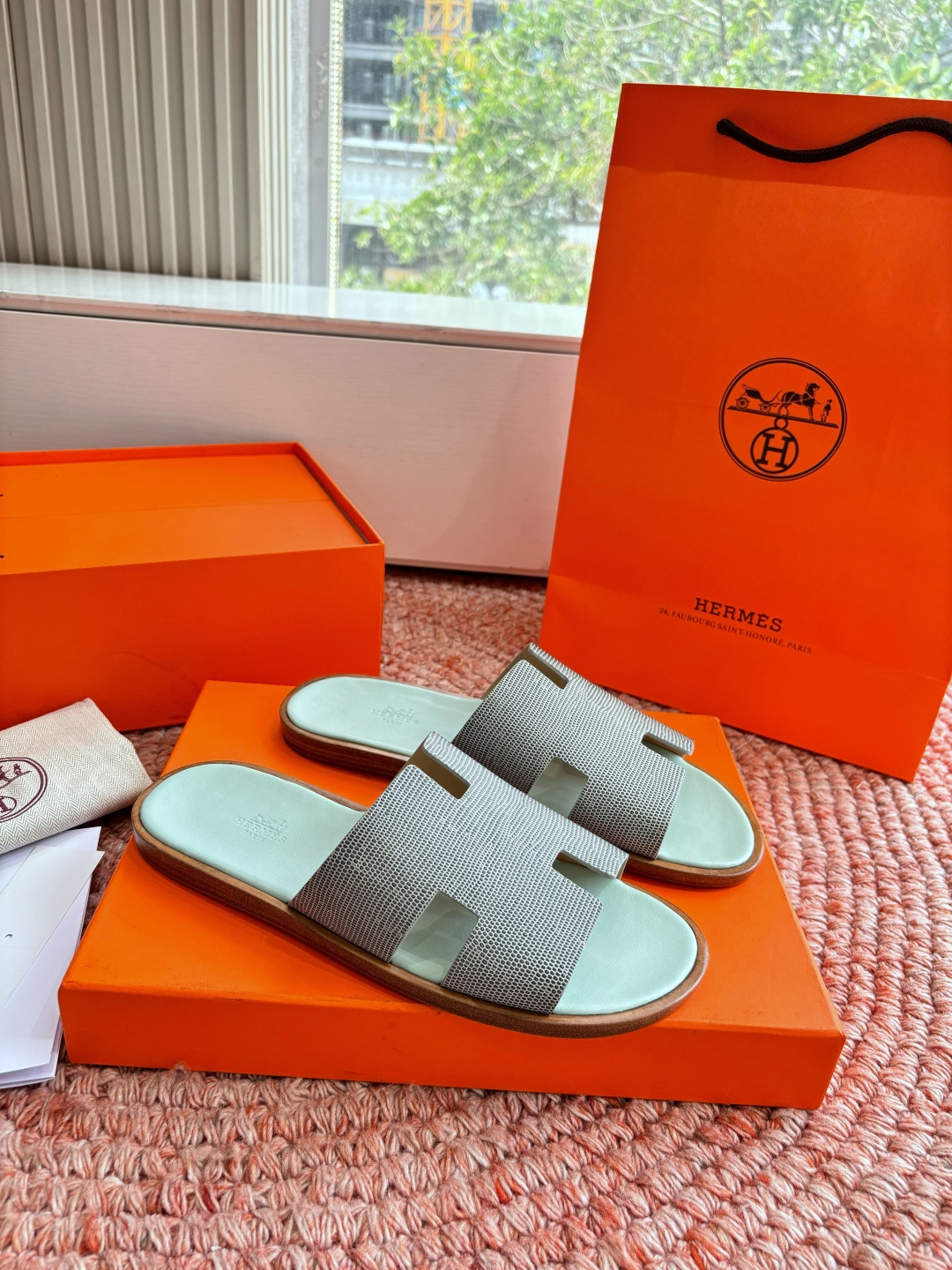 🌾G052所见即所得顶版2026春夏新款HERMES爱马仕专柜新款最近火到不行的情侣款H二舅鞋猪鼻子凉鞋