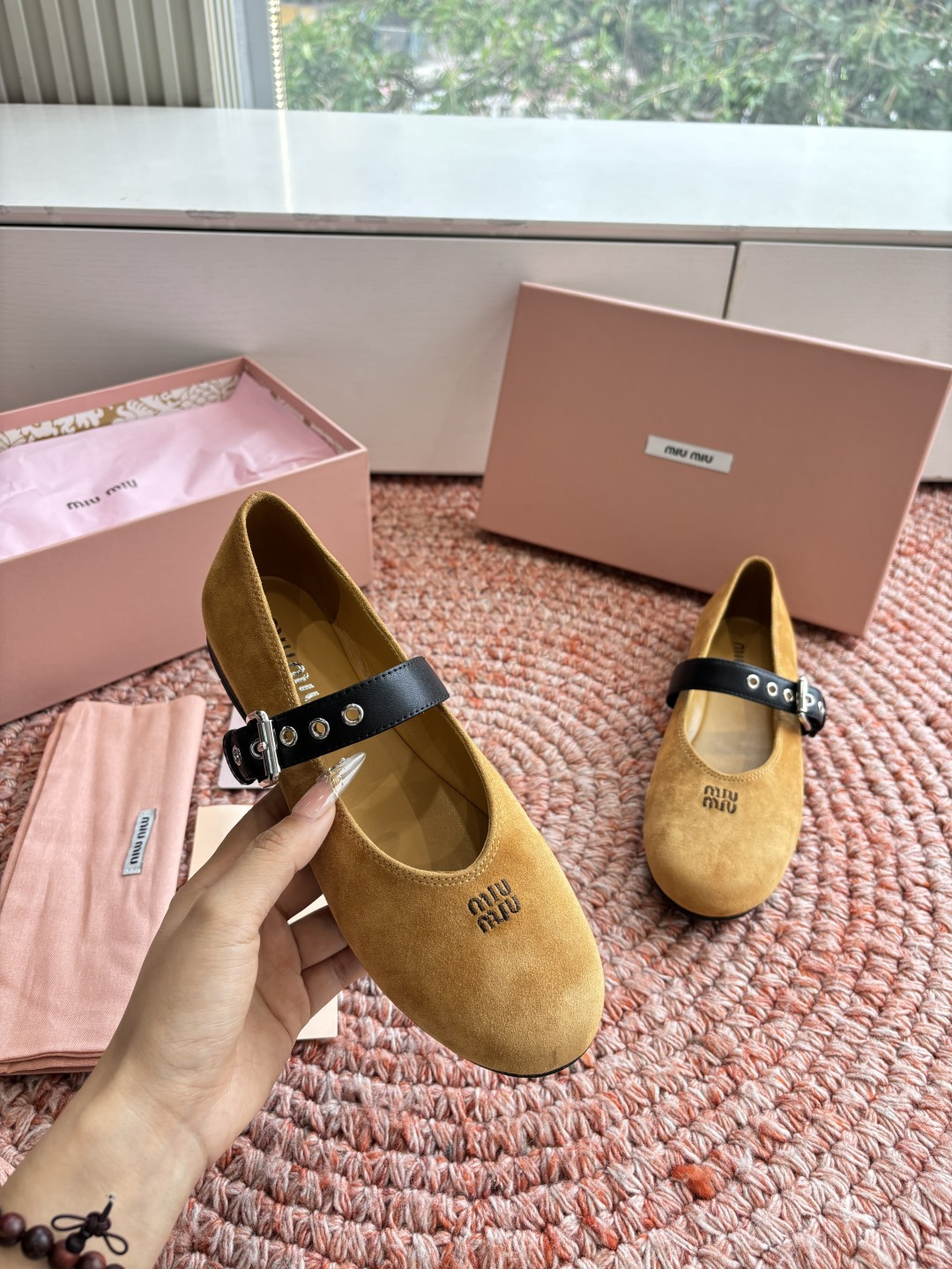 🌾G027代购级Miu Miu 缪缪玛丽珍单鞋女士蝴蝶结装饰缎面芭蕾舞独家高版 Miu Miu新款平底芭