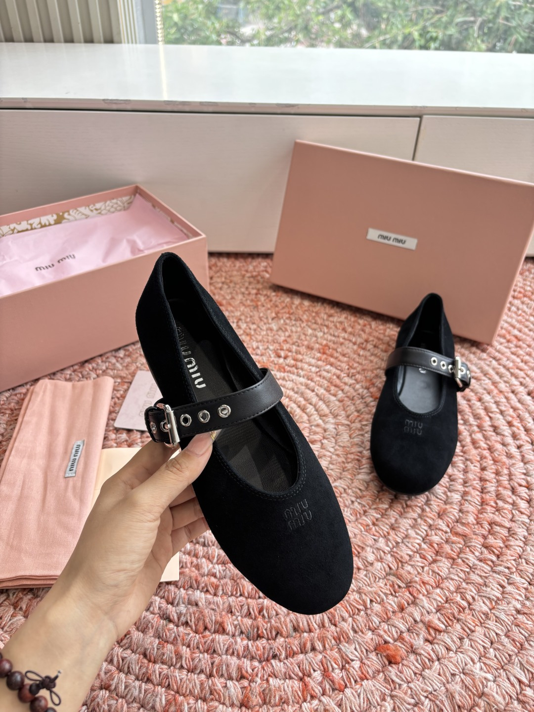 🌾G027代购级Miu Miu 缪缪玛丽珍单鞋女士蝴蝶结装饰缎面芭蕾舞独家高版 Miu Miu新款平底芭