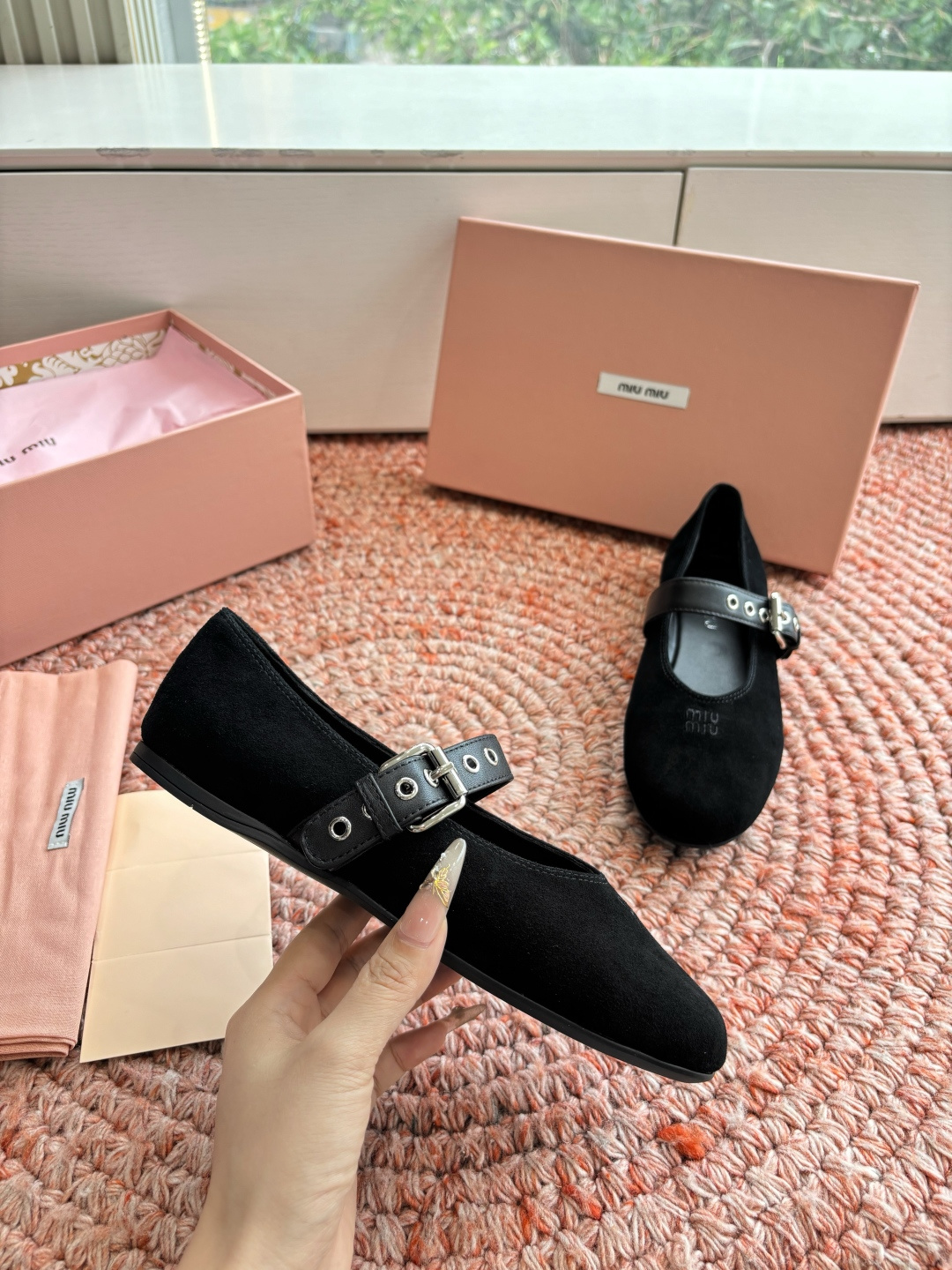 🌾G027代购级Miu Miu 缪缪玛丽珍单鞋女士蝴蝶结装饰缎面芭蕾舞独家高版 Miu Miu新款平底芭