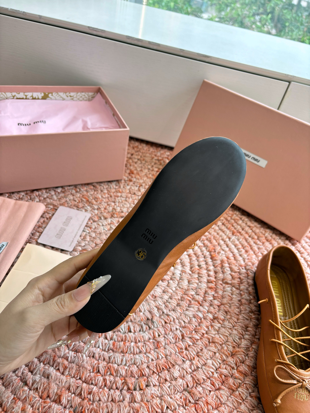 🌾G0286代购级Miu Miu 缪缪玛丽珍单鞋女士蝴蝶结装饰缎面芭蕾舞独家高版 Miu Miu新款平底